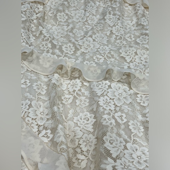 Sundance Dress Lace Cream D'orsay Small Ruffles Cottage Core Wedding NWT - Picture 8 of 10